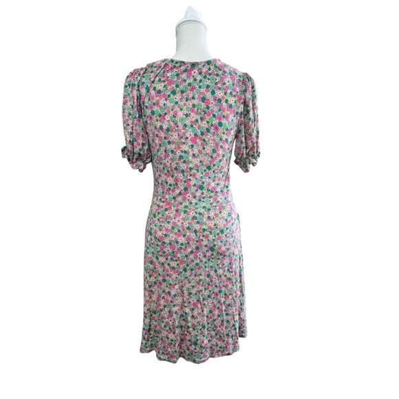 Boden Puff Sleeve Floral Jersey Minidress Cottagecore Romantic - Picture 6 of 13